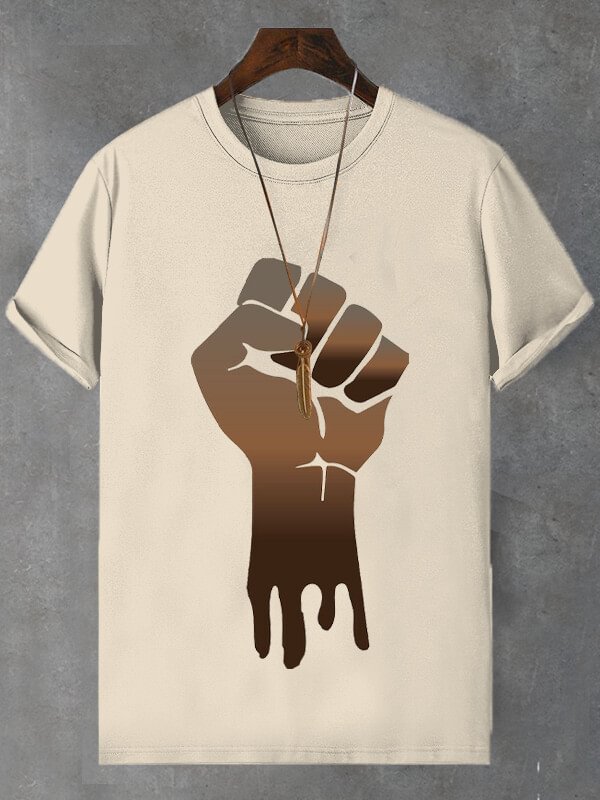 Men's Power Dripping Funny Print Cotton Casual T-Shirt