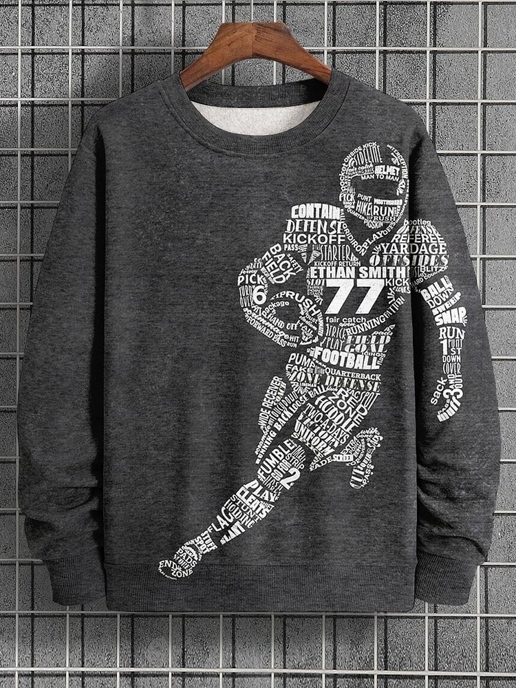 Men's Rugby Football Player Art Print Casual Sweatshirt