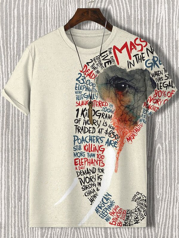 Men's Environmental Awareness For The Senseless Killing Of Elephants Print T-Shirt