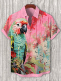 Men's Parrot Dripping Aesthetic Art Print Shirt