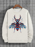 Men's Flying Insect Graphic Print Cotton Casual Sweatshirt