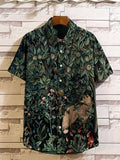 Men's Forest Nature All Over Print Linen Blend Shirt