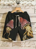 Men's Retro Fantasy Octopus Mushroom Art Print Shorts