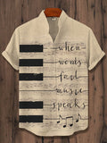 Men's When Words Fail Music Speak Art Print Casual Shirt