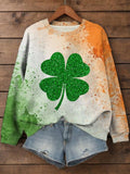 Women's St. Patrick's Day Irish Shamrock Print Cozy Sweatshirt