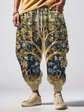 Men's Mysterious Tree Of Life Watercolor Painting Print Loose Drawstring Waist Sweatpants