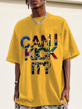 Men's Can I Kick It Graphic Print Cotton Casual T-Shirt