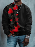 Men's Poker Card Pattern Art Print Casual Sweatshirt