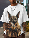 Men's Bat Drinking Coffee Dark Art Print T-Shirt