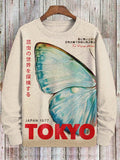 Men's Butterfly Japan 1977 Tokyo Print Casual Sweatshirt