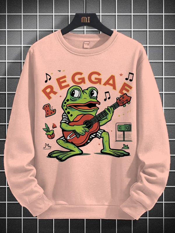 Men's Let The Beat Drop Heartbeat Graphic Print Cotton Long Sleeve T-Shirt Thin Sweatshirt