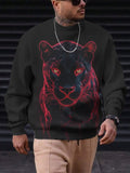 Men's Mystical Black Panther Graphic Print Casual Sweatshirt