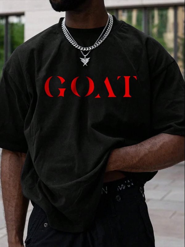 Men's Goat Letter Print Casual T-Shirt