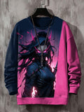 Men's Cyberpunk Mecha Samurai Print Sweatshirt