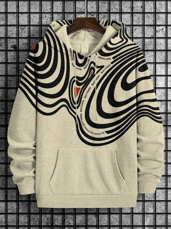 Men's Scream Abstract Art Print Hooded Sweatshirt