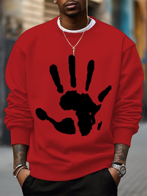 Men's African DNA Palm Print Cotton Casual Sweatshirt