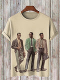 Men's Vintage African Gentleman Poster Print Casual Tee