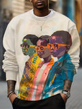 Men's African Boys With Glasses Art Print Casual Sweatshirt