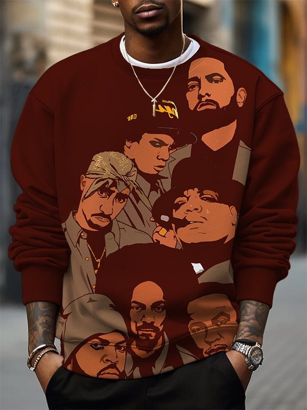 Men's Hip Hop Rap Legends Art Print Casual Sweatshirt