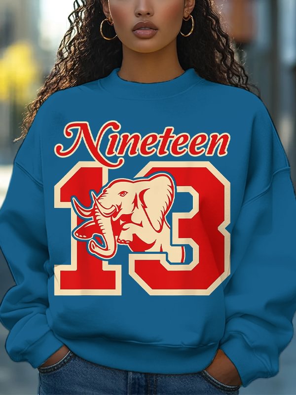 Women's Red Elephant Sisterhood 1913 Print Cotton Long Sleeve T-Shirt Thin Sweatshirt