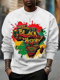 Men's Black History Month Africa Map Print Casual Sweatshirt