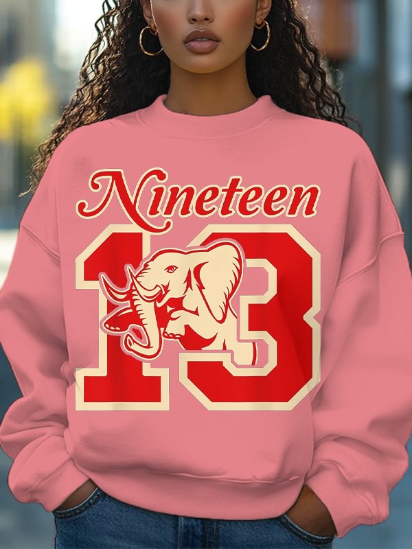 Women's Red Elephant Sisterhood 1913 Print Cotton Long Sleeve T-Shirt Thin Sweatshirt