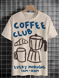 Men's Coffee Club Croissants Every Morning Print T-Shirt