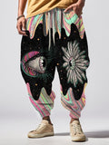 Men's Strange Flytrap Eye And Flower Eye Vintage Art Print Loose Drawstring Waist Sweatpants