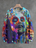 Men's Horror Man Halloween Graffiti Art Print Knit Sweatshirt