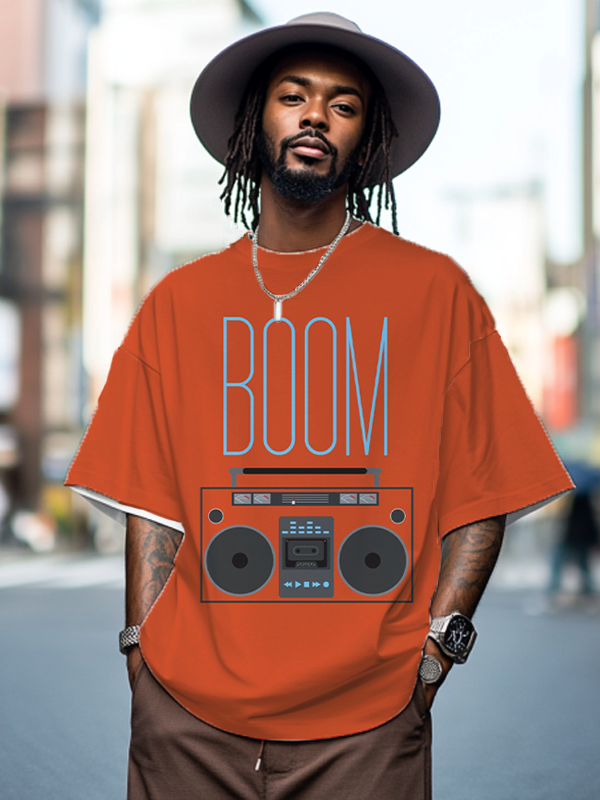 Men's Boom Box Radio Graphic Print T-Shirt