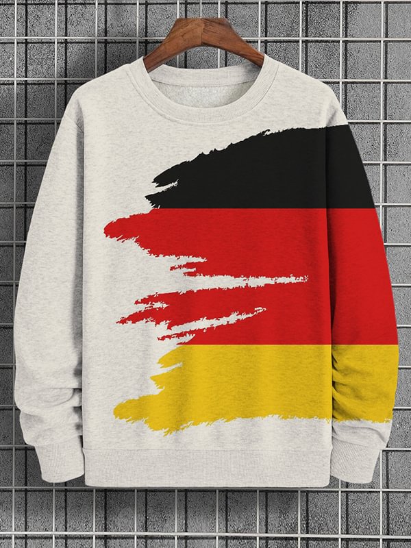 Men's Germany German Flag Art Print Casual Long Sleeve Sweatshirt