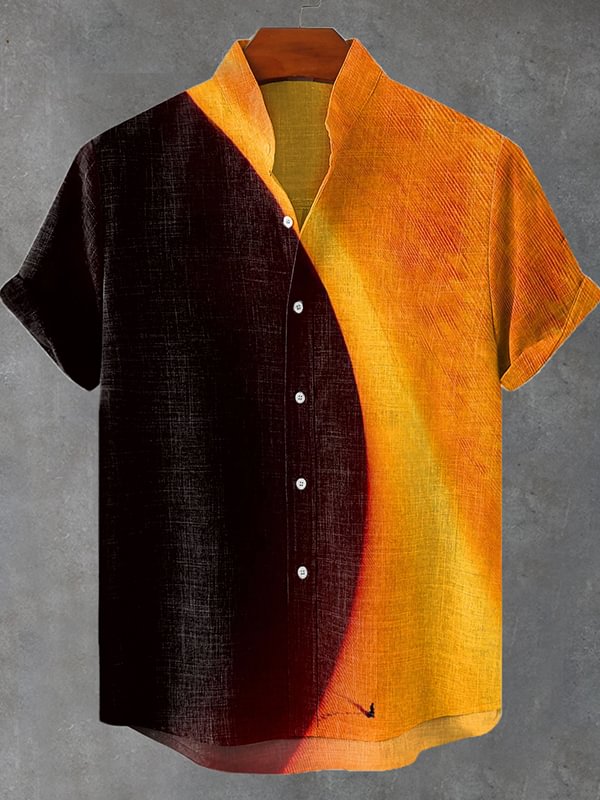 Men's Futuristic Science Fiction Desert Aerial View Art Printed Shirt