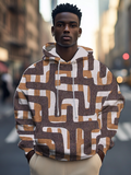 Men's Abstract Geometric All Over Print Casual Hoodie