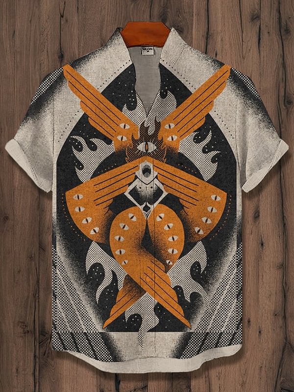 Men's Seraphim Monster Art Print Casual Shirt