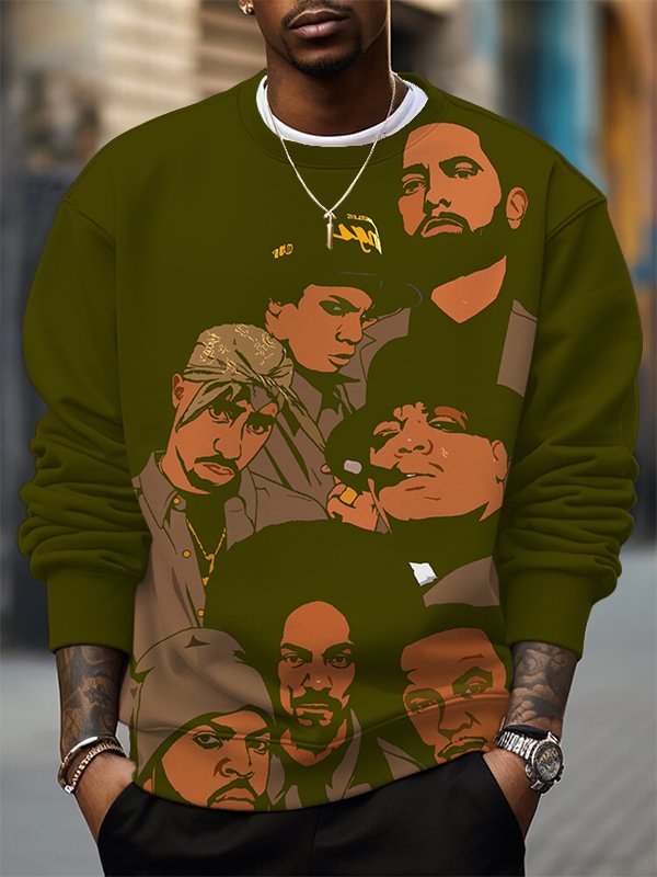 Men's Hip Hop Rap Legends Art Print Casual Sweatshirt