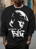 Men's Black Man Notorious Big Print Casual Sweatshirt