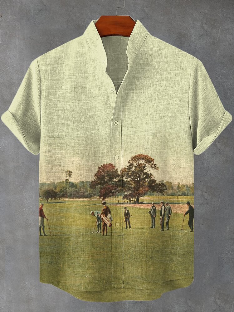 Men's Golf Outdoor Natural Scenery Art Print Casual Shirt