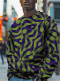 Men's Abstract Psychedelic All Over Print Casual Sweatshirt
