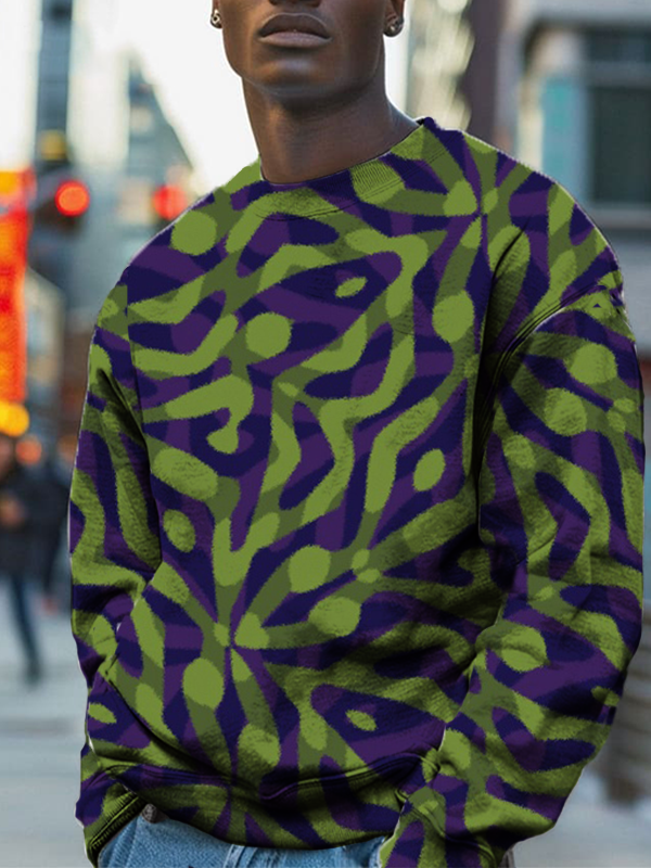 Men's Abstract Psychedelic All Over Print Casual Sweatshirt