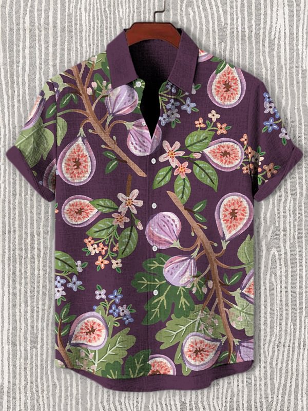 Men's Figs Plant Art Print Casual Shirt