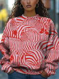Women's Zebra All Over Print Casual Sweatshirt