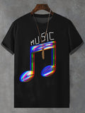 Men's Music Note Graphic Print Casual T-Shirt