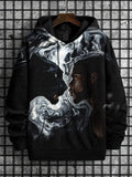 Men's Man and Black Panther Art Print Hooded Sweatshirt