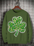 Men's St. Patrick's Day Shamrock Graphic Print Cotton Casual Sweatshirt