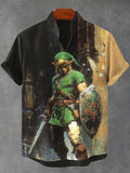 Men's Warrior Shield Art Print Casual Shirt