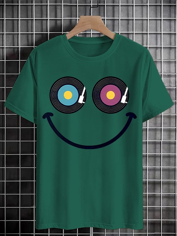 Men's Music Makes Me Laugh Album Art Print Cotton Casual T-Shirt