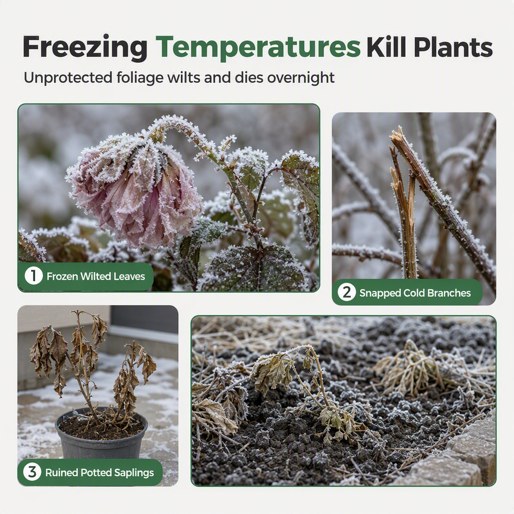 Non Woven Plant Frost Protection Cover Bag Winter Cold Protection with Drawstring and Zipper for Shrubs and Trees