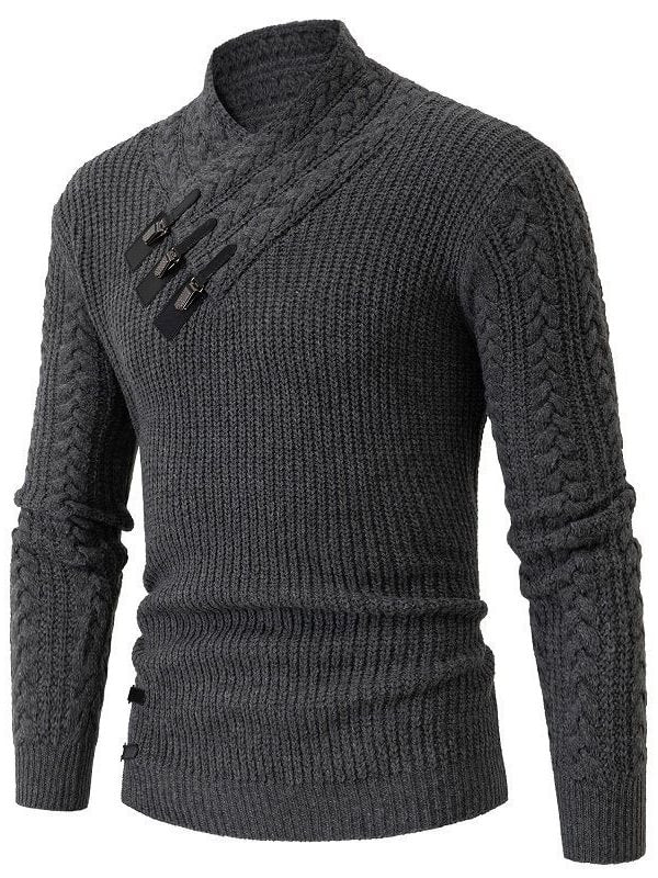 Men's Mock Neck Slim Long Sleeve Knitted Sweater