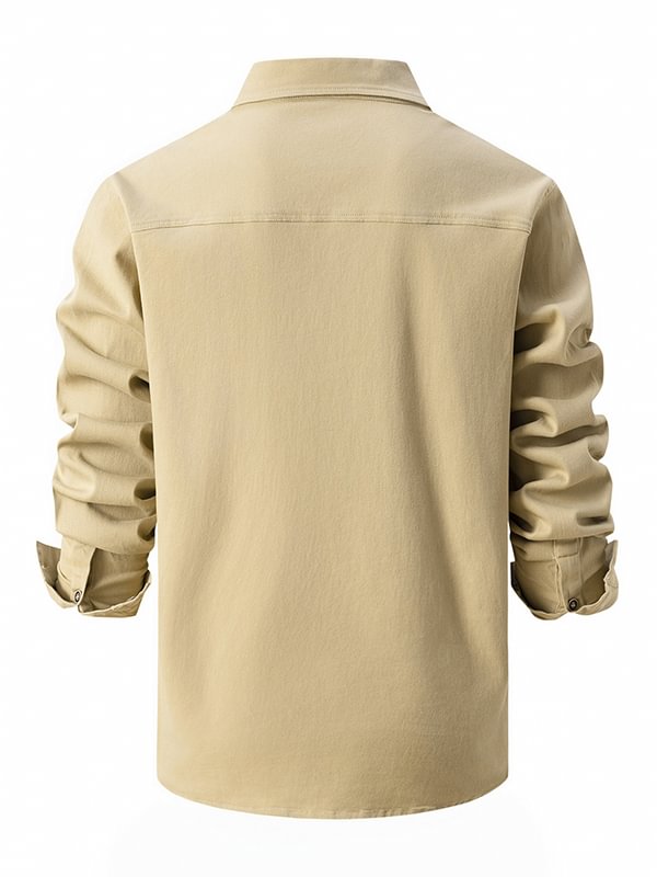 Men's Ripped Single Breasted Turndown Collar Long Sleeve Shirt