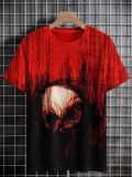 Men's Halloween Horror Skull Print Casual T-Shirt